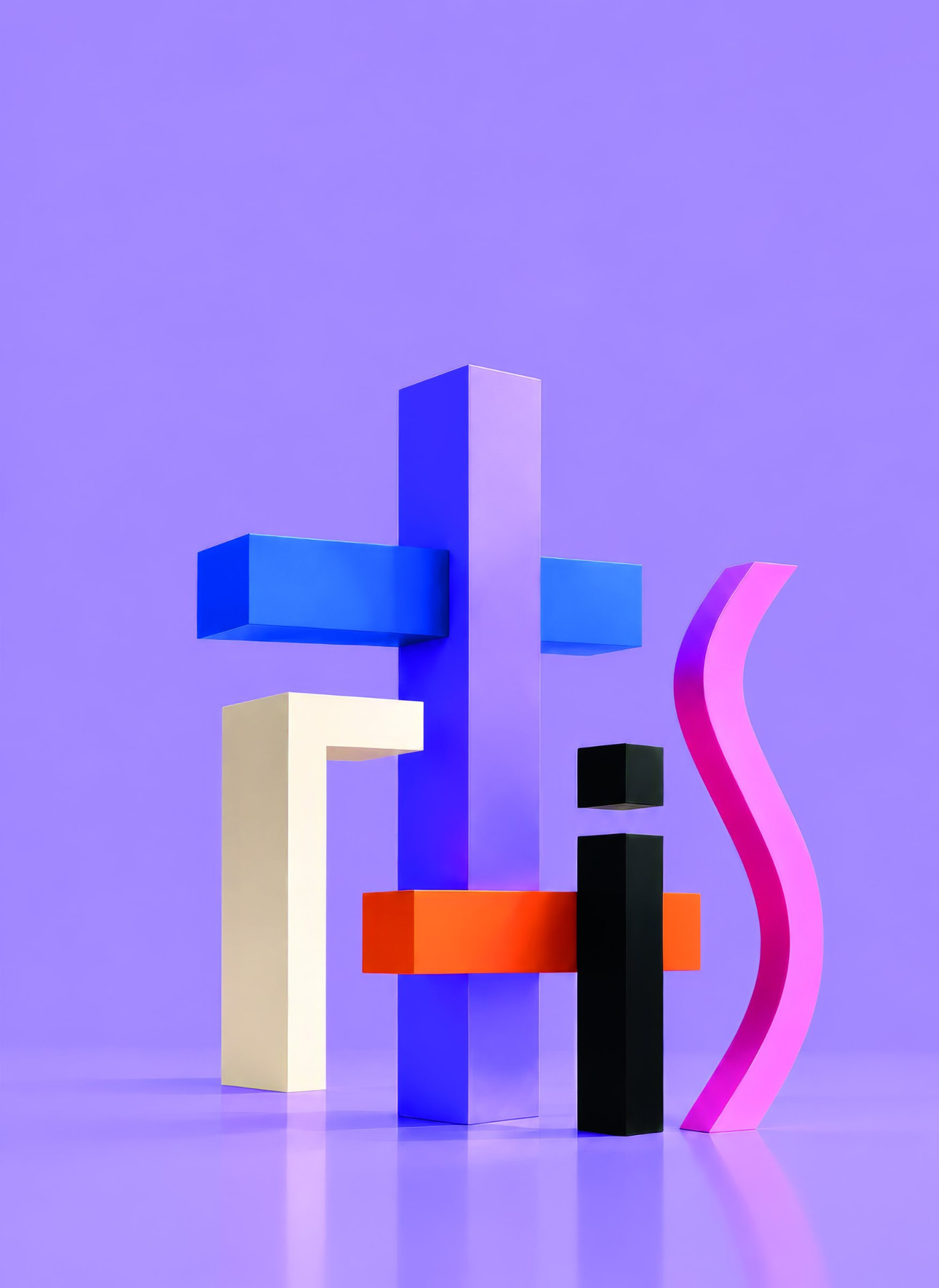 Escultura FLIS: blocos coloridos que formam a palavra FLIS sobre fundo lilás